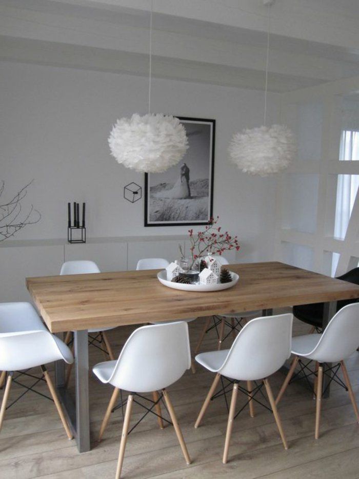 Chaise scandinave de salle à manger blanche