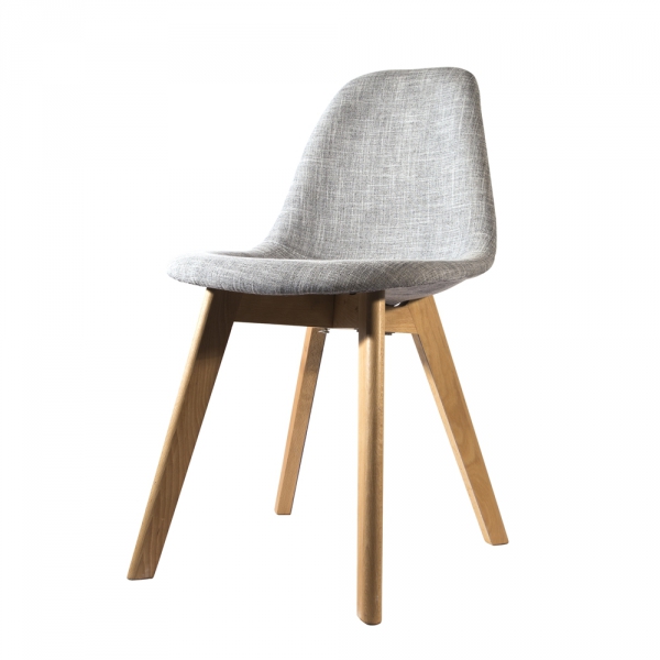 Chaise scandinave bois tissus