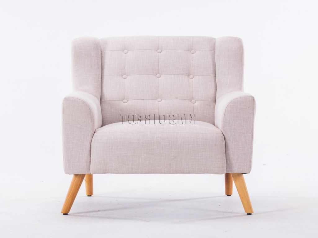 Chaise / fauteuil scandinave dantes tissu beige
