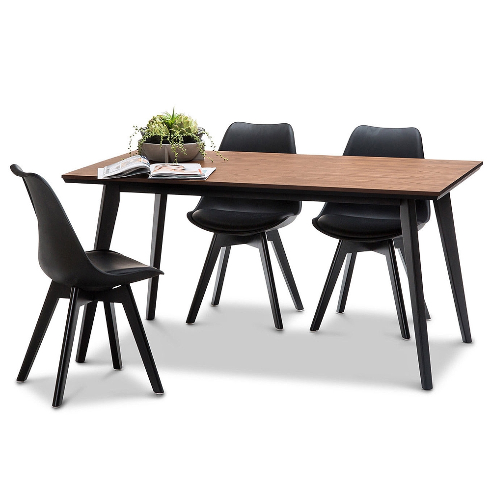 Table et chaise scandinave noir