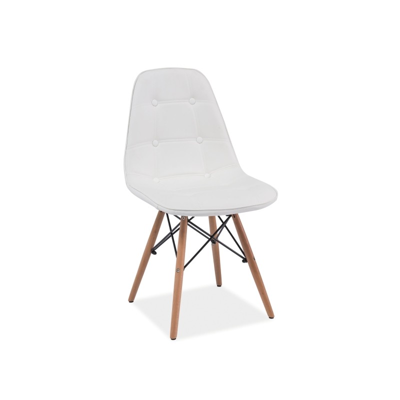 Chaise scandinave cuir blanc
