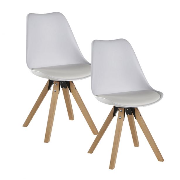 Chaise scandinave blanc et bois