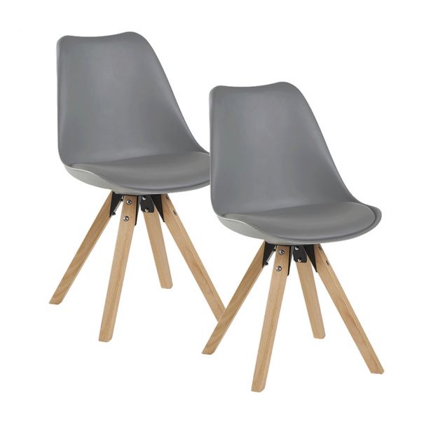 Chaise scandinave grise et bois