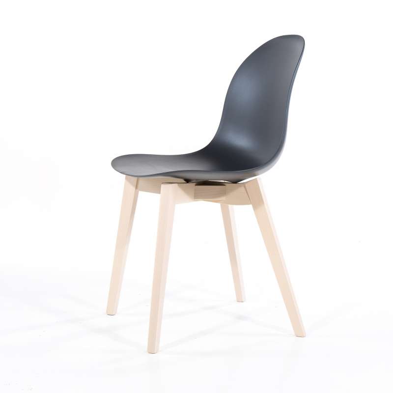 Chaise scandinave bois et polypropylène