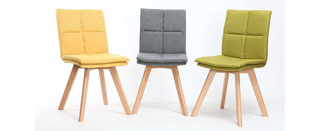 Chaise scandinave bois et tissu