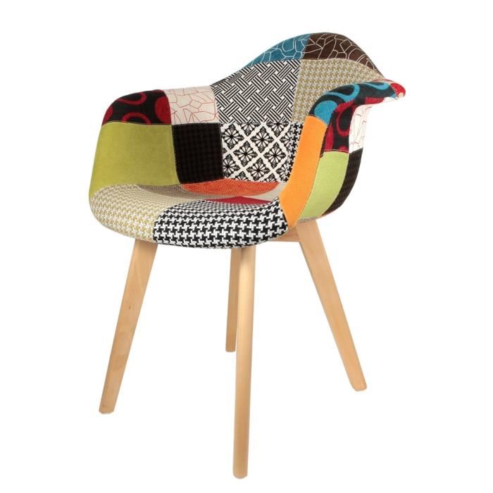 Chaise fauteuil scandinave patchwork