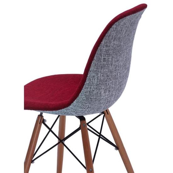 Chaise scandinave rouge tissu