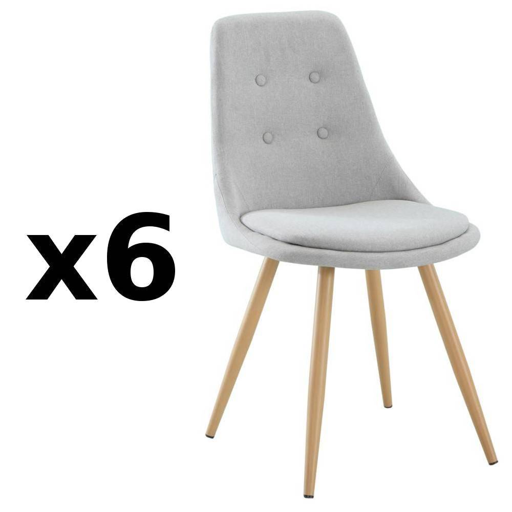 6 chaise scandinave grise