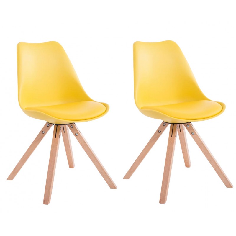 Chaise jaune scandinave