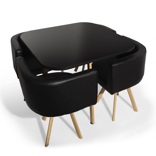 Chaise scandinave noir et table