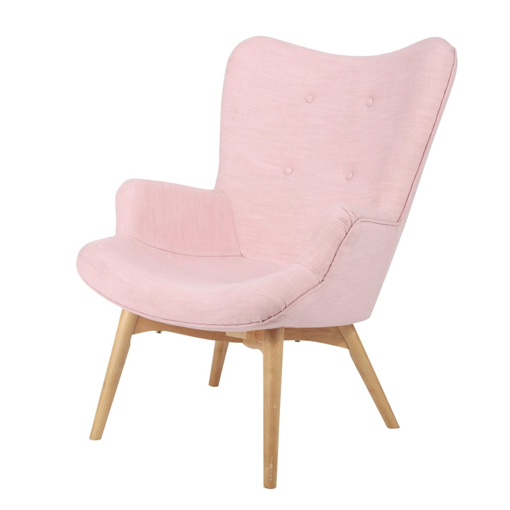 Chaise de bureau scandinave rose
