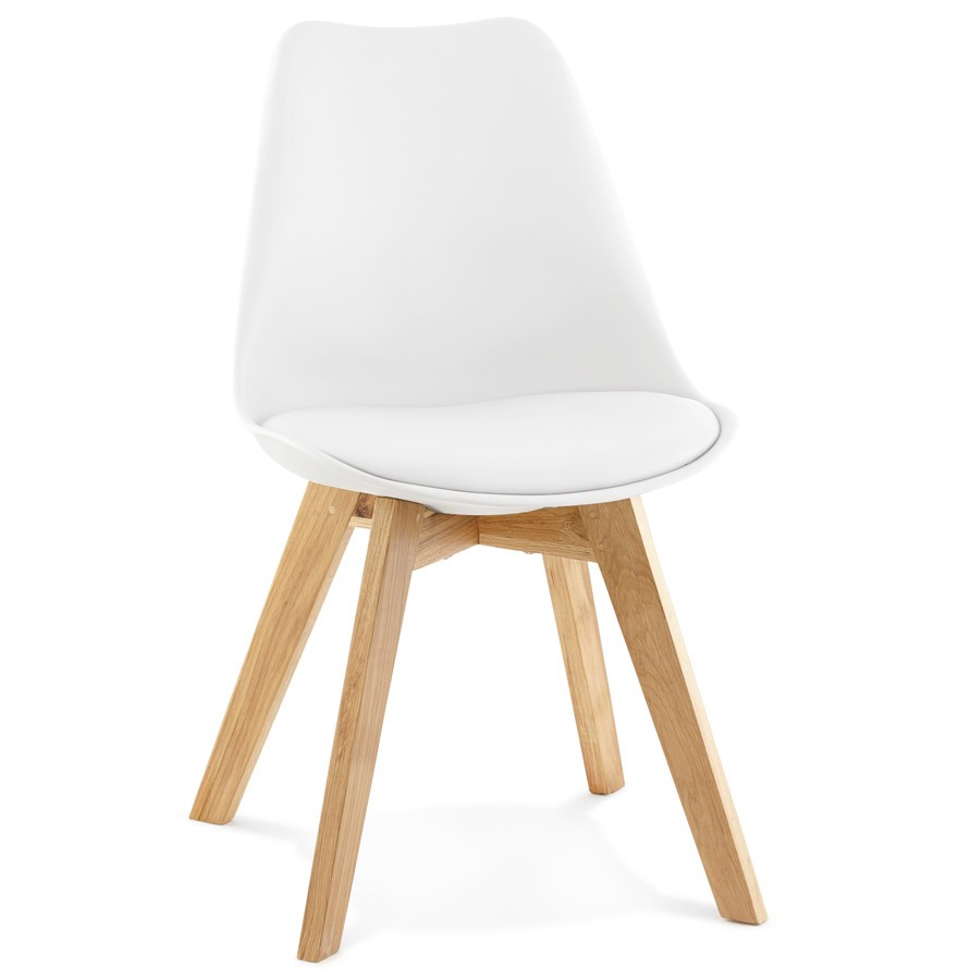 Chaise scandinave bois et blanc
