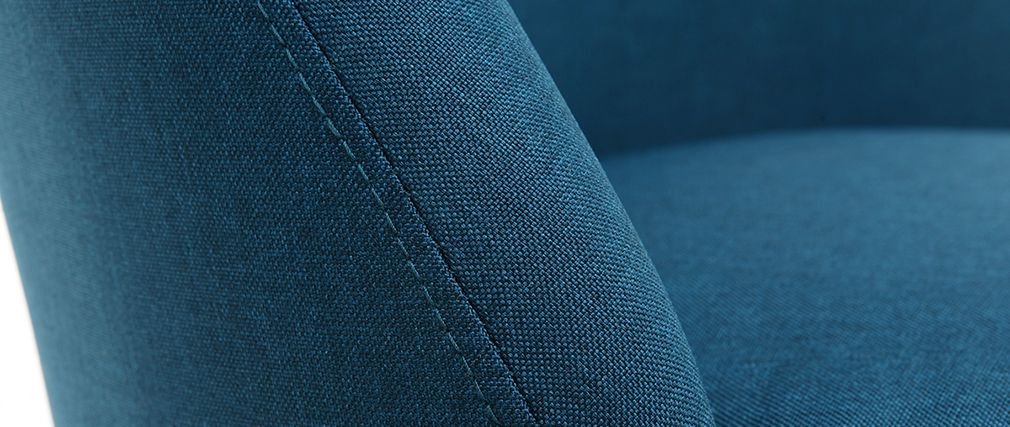 Chaise scandinave tissu bleu canard