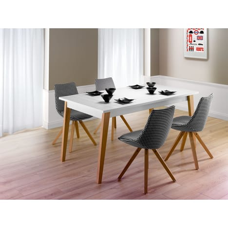 Table blanche scandinave extensible
