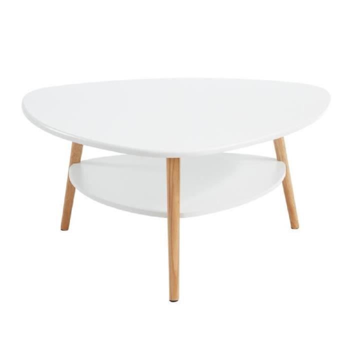 Table basse blanche scandinave ovale