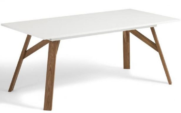 Table scandinave extensible ovale