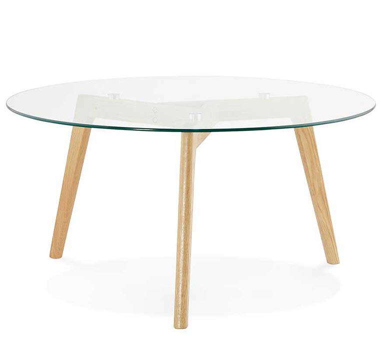 Table ronde verre scandinave