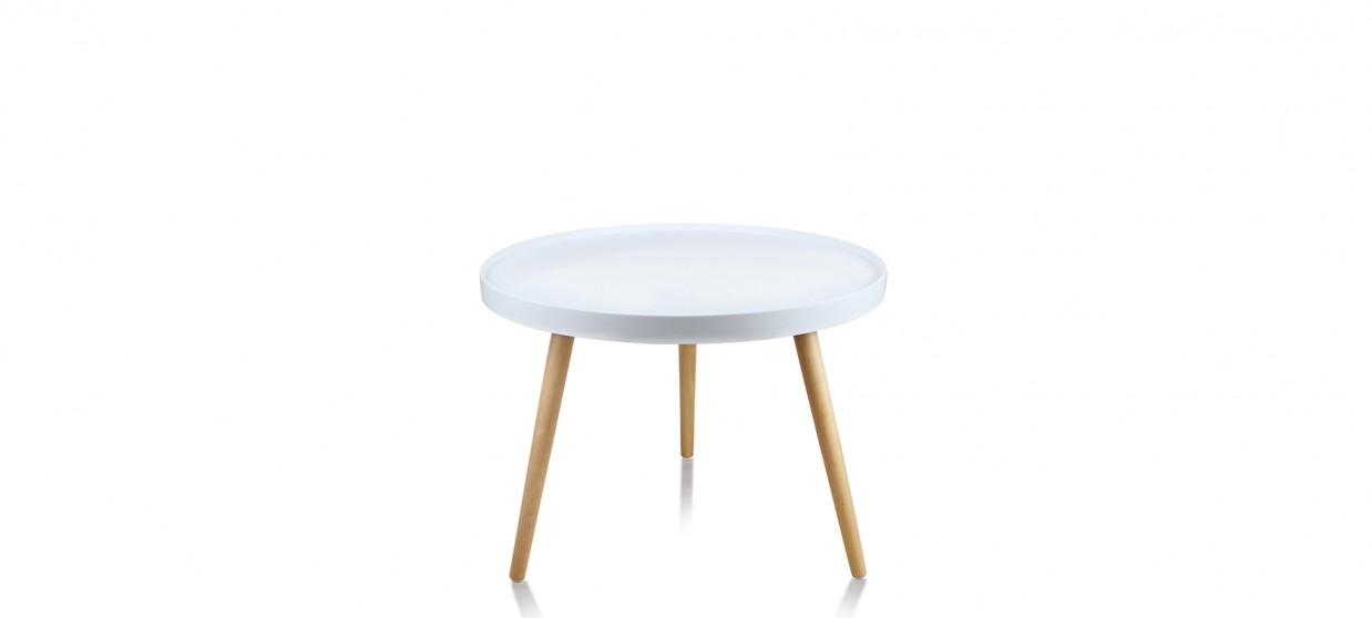 Table basse scandinave blanche ronde