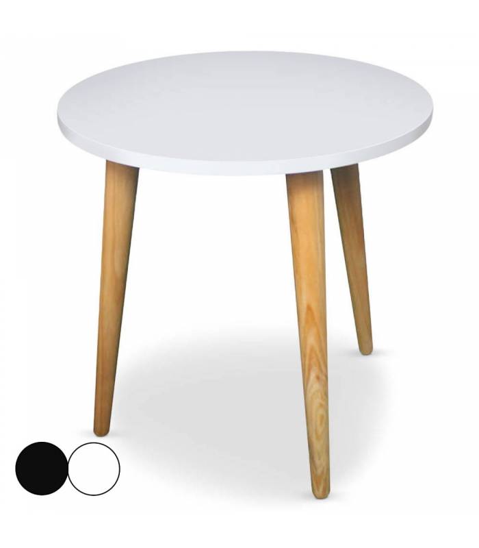 Table ronde basse noire scandinave