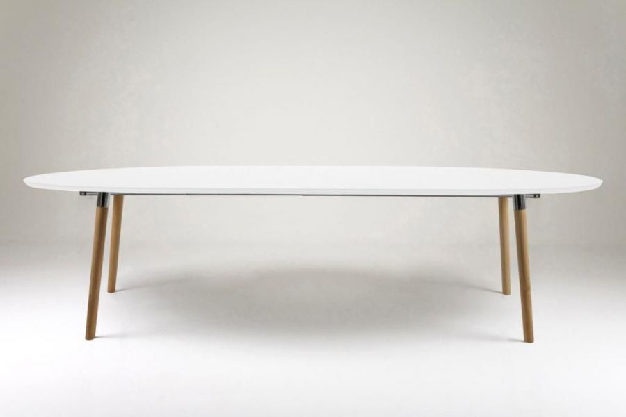 Table ovale scandinave avec rallonge