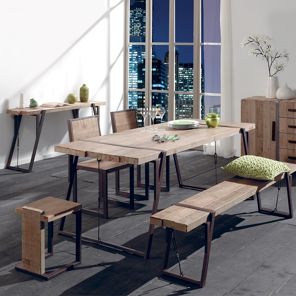 Table bois scandinave industriel