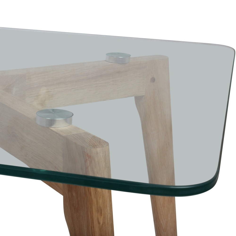 Table basse verre et bois scandinave