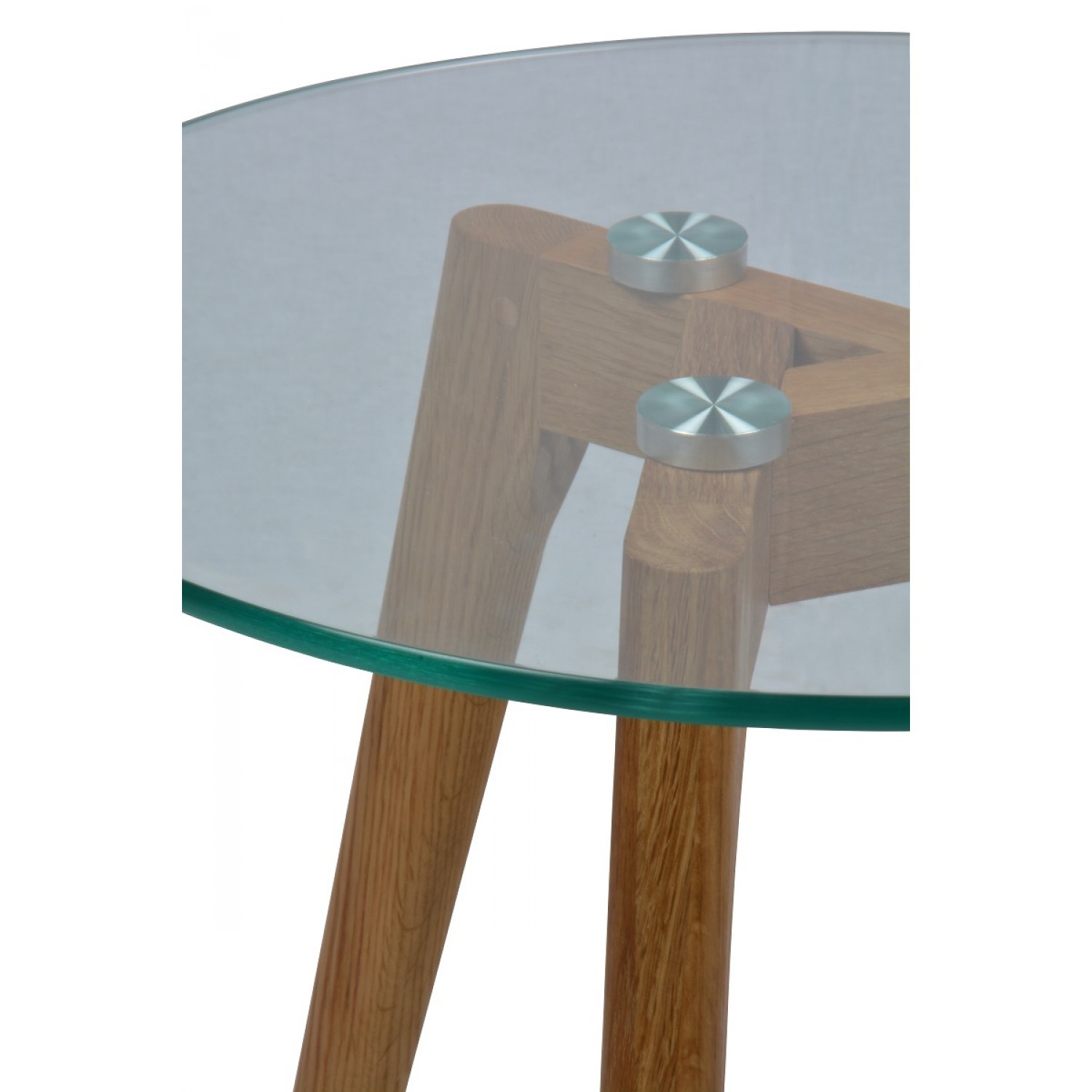 Table basse ronde verre et bois scandinave fiord