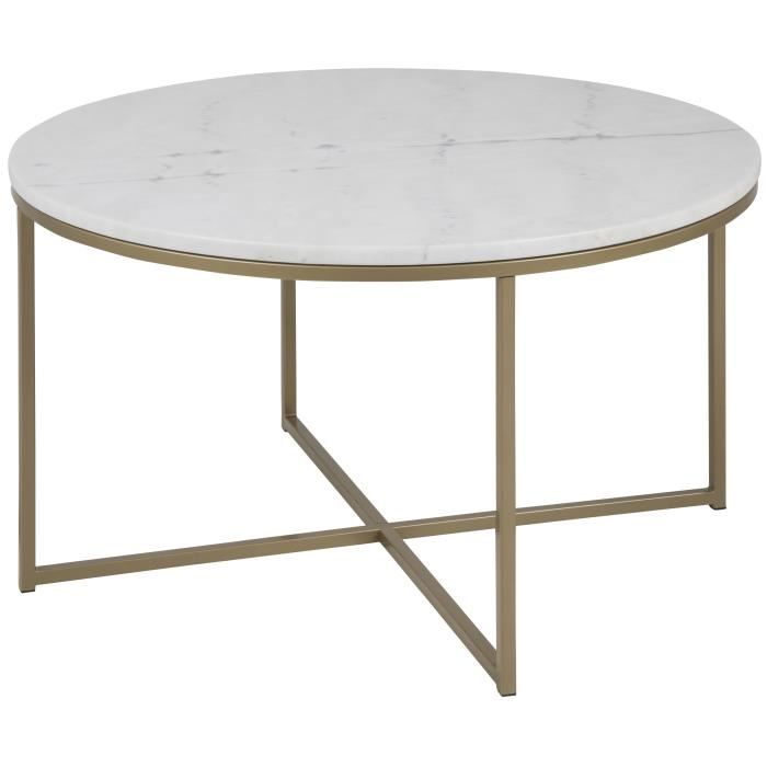 Table basse ronde marbre blanc