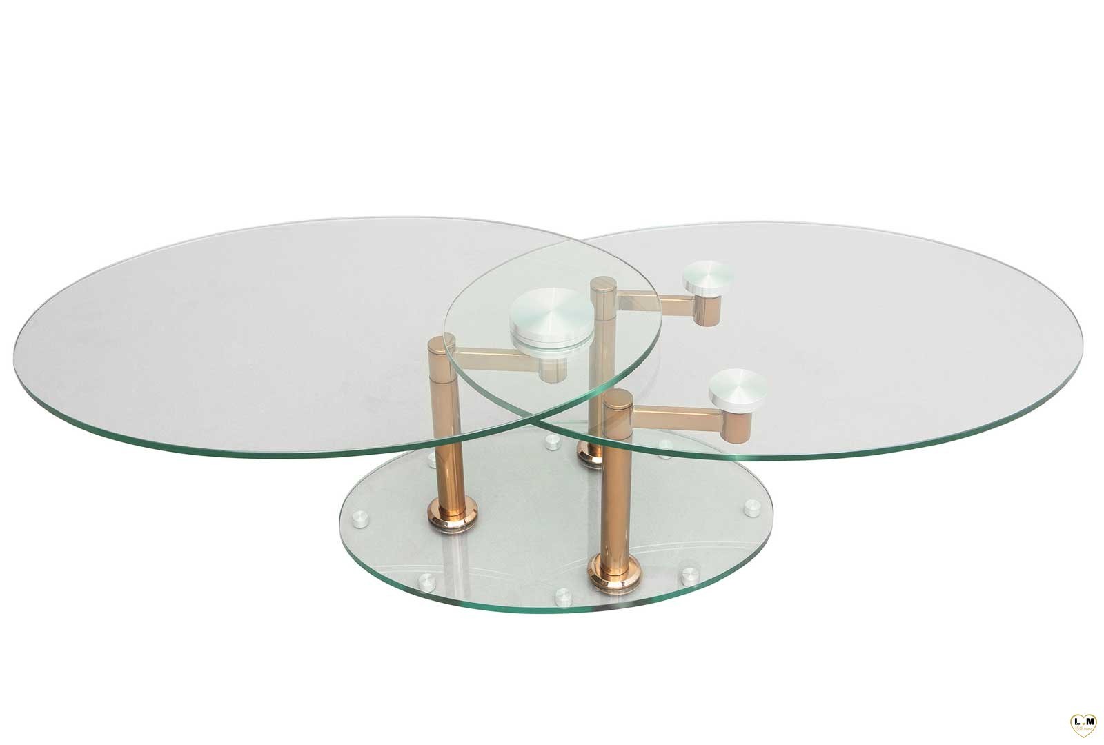 Table basse en verre ronde ou ovale