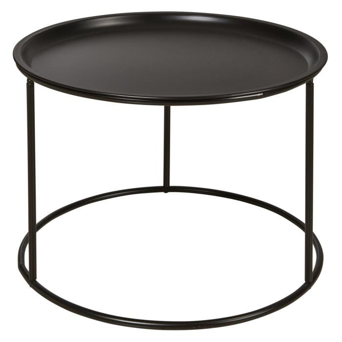 Table basse ronde noire metal