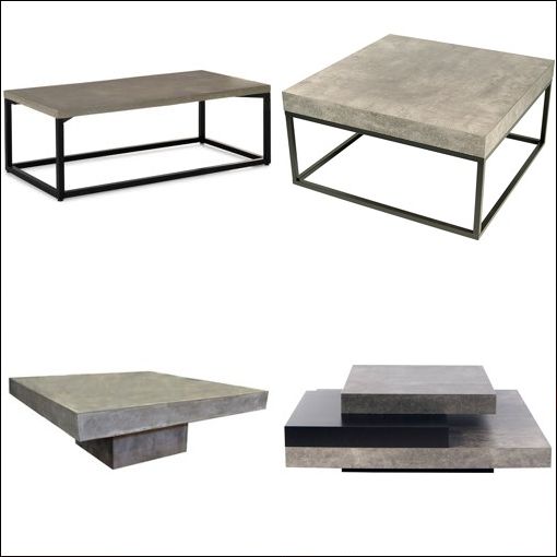Table basse ronde effet beton