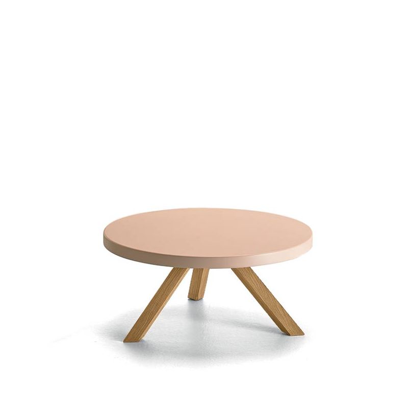 Table basse ronde rose