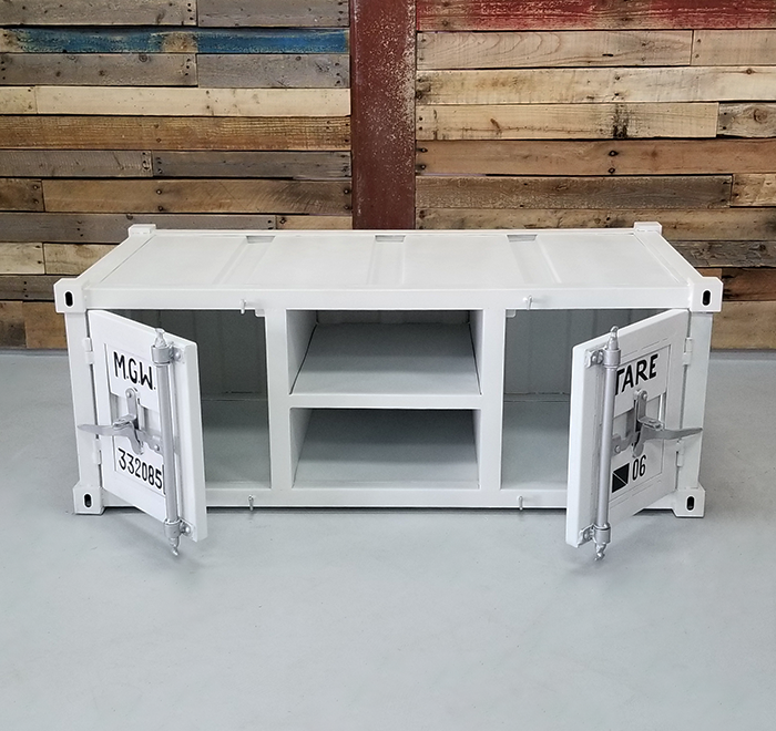 Table basse industrielle blanche