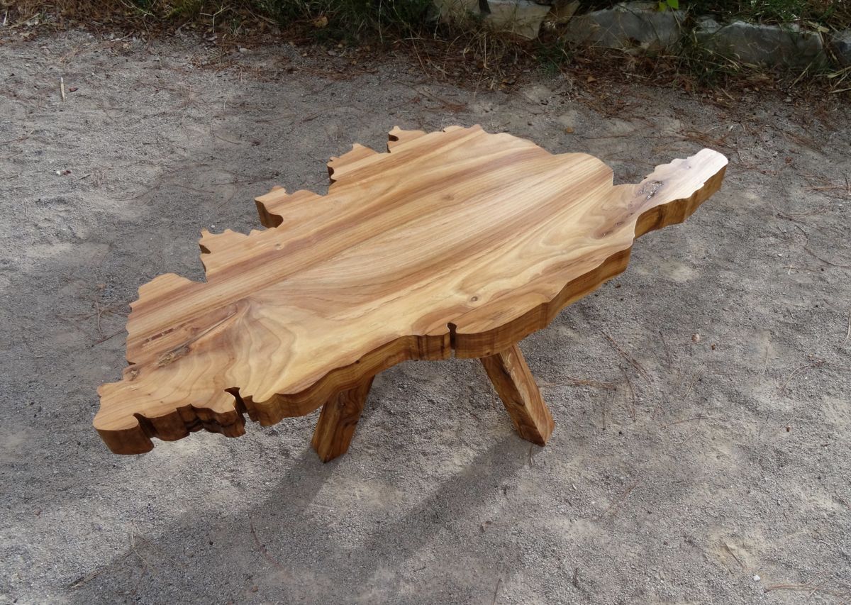 Table basse bois massif orme