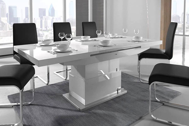 Table salle à manger extensible et relevable table basse ascencia