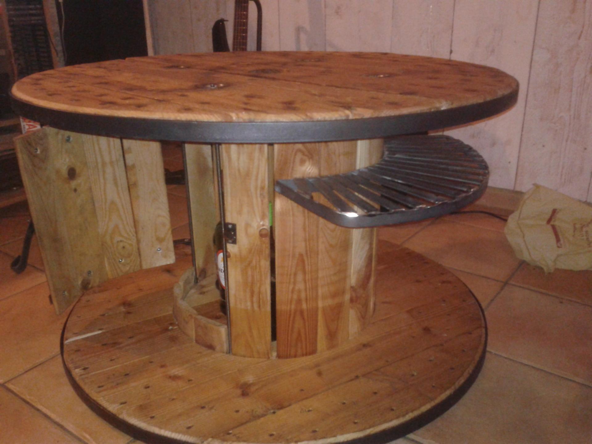 Enrouleur bois table basse