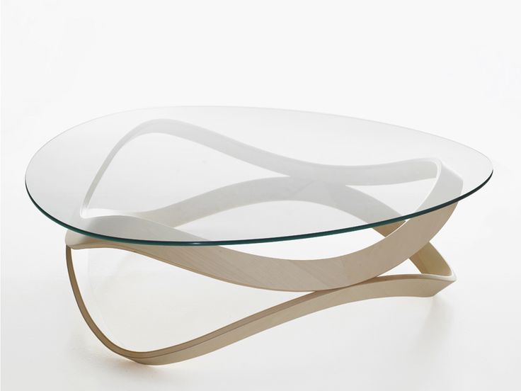 Table basse en verre ovale modulable