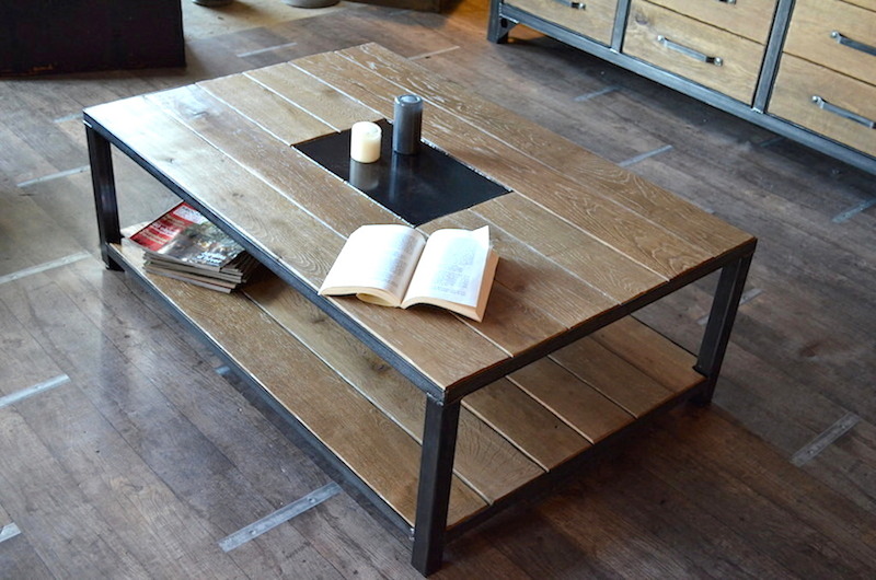 Fabriquer table basse bois et fer