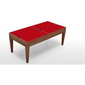 Table basse avec rangement rouge