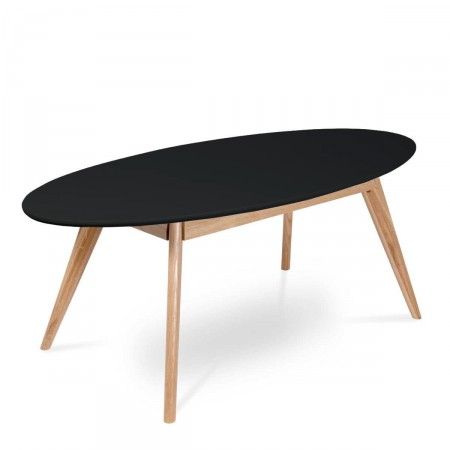 Table basse ovale design scandinave skoll couleur blanc