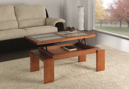 Table basse relevable couleur bois