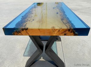 Table basse resine bois