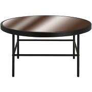 Table basse design noire avec plateau en verre imprimé palette multicouleur