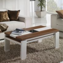 Table basse relevable blanc/noyer - lilau