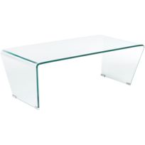 Table basse design en verre/inox jade