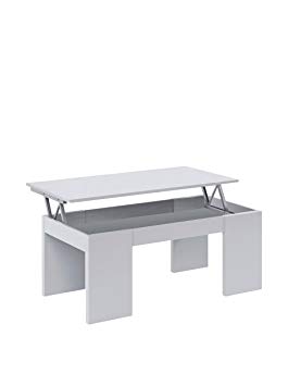 Kendra table basse blanche plateau relevable