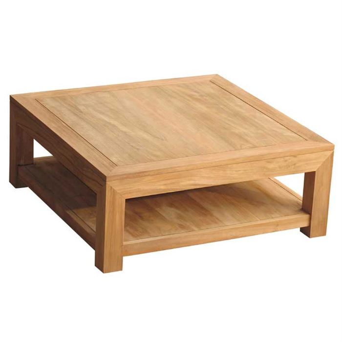 Table basse carré bois massif