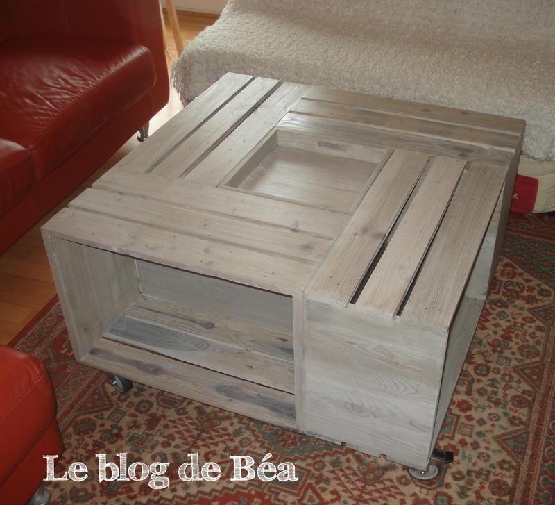 Cagette en bois table basse