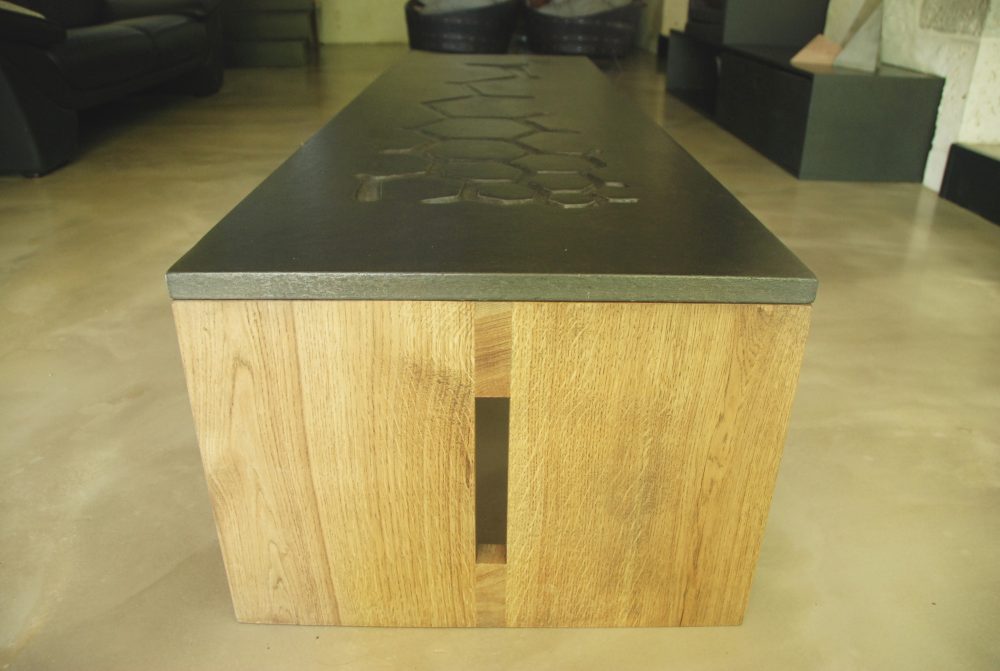 Table basse beton et bois