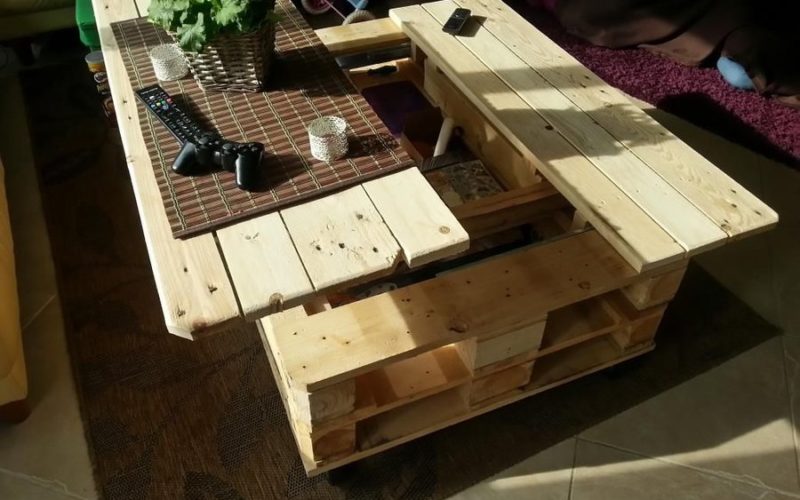Plan table basse en palette de bois
